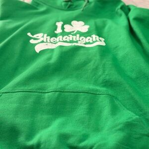Gildan Green Hoodie with Shamrock Print